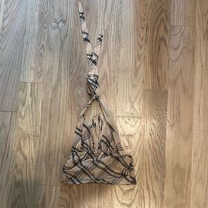 I.AM.GIA Plaid Halter Bikini Top